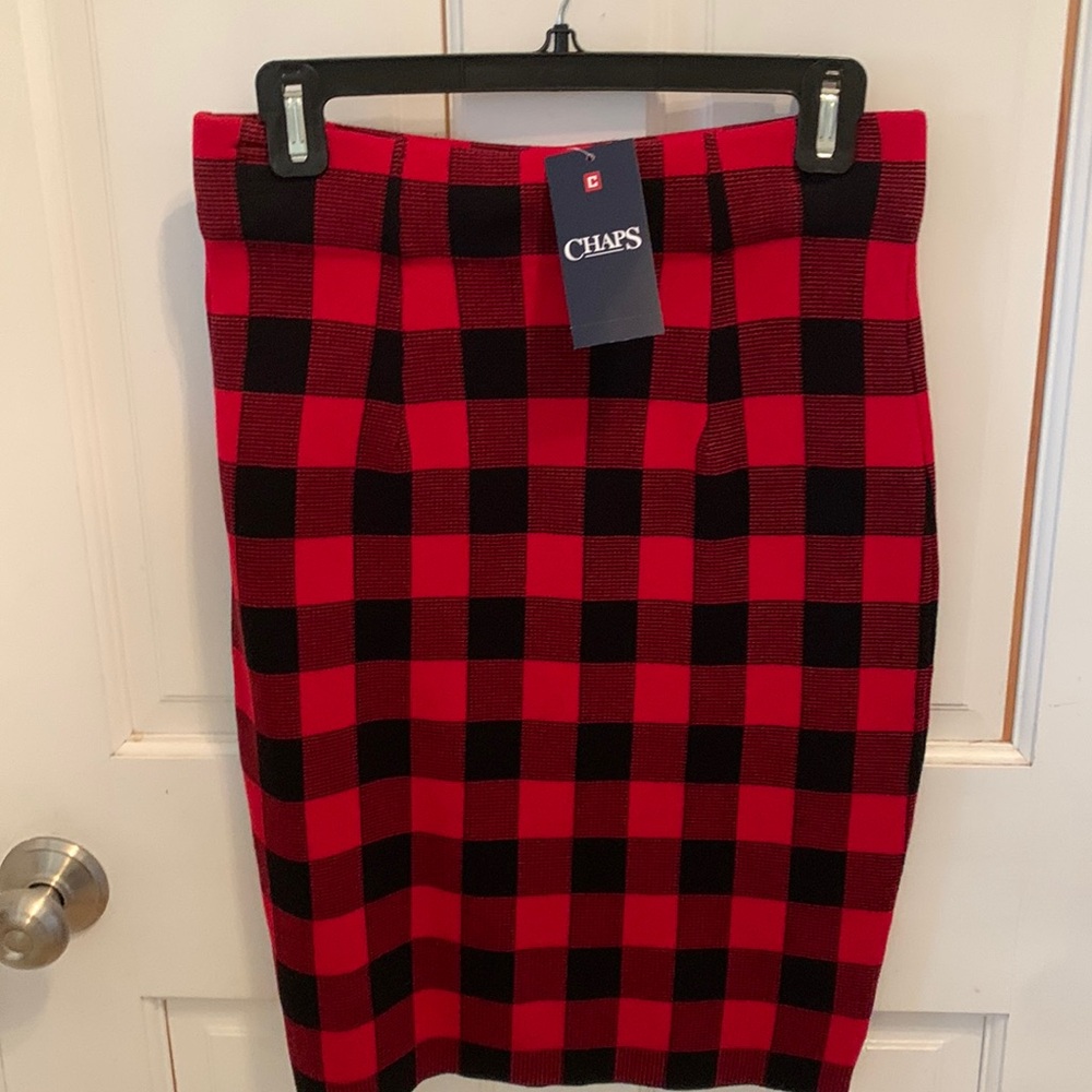 Chaps buffalo plaid skirt size s new with tags